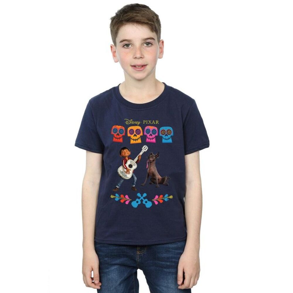 Coco Boys Miguel Logo Cotton T-Shirt / Navy Blue